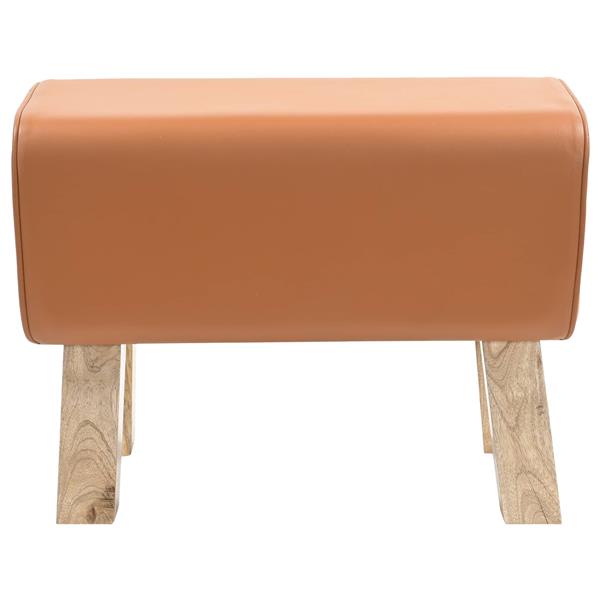 Grote foto vidaxl bank 60 x 30 x 45 cm echt leer bruin huis en inrichting stoelen