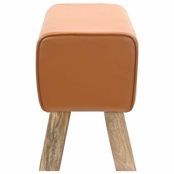 Grote foto vidaxl bank 60 x 30 x 45 cm echt leer bruin huis en inrichting stoelen