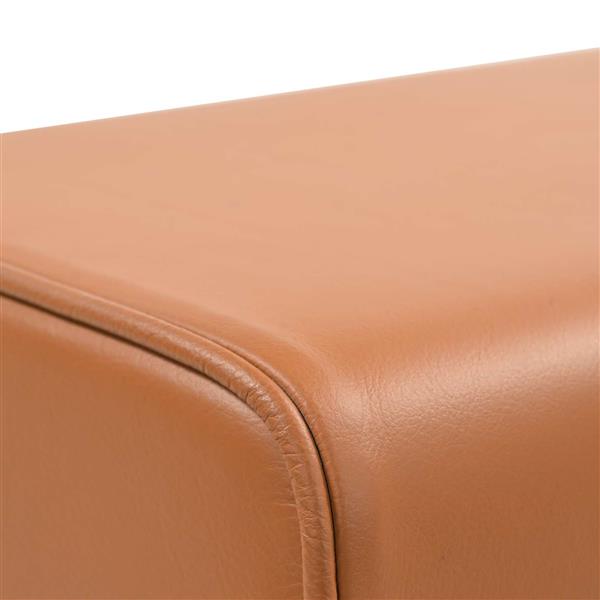 Grote foto vidaxl bank 60 x 30 x 45 cm echt leer bruin huis en inrichting stoelen