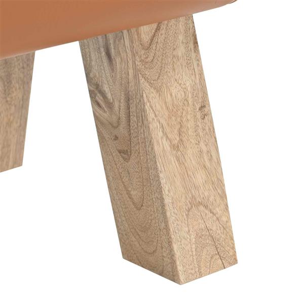 Grote foto vidaxl bank 60 x 30 x 45 cm echt leer bruin huis en inrichting stoelen