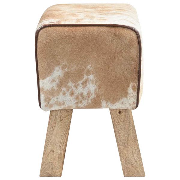 Grote foto vidaxl bank 40 x 30 x 45 cm echt leer bruin en wit huis en inrichting stoelen