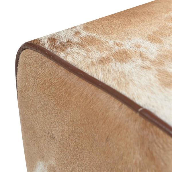 Grote foto vidaxl bank 40 x 30 x 45 cm echt leer bruin en wit huis en inrichting stoelen