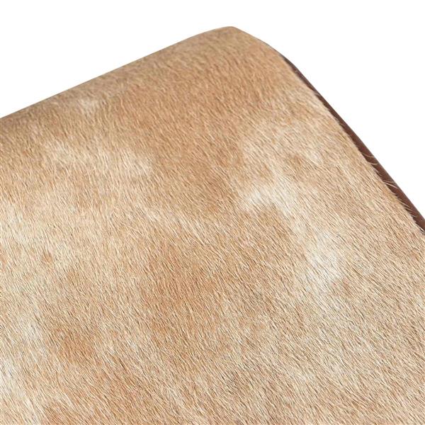 Grote foto vidaxl bank 40 x 30 x 45 cm echt leer bruin en wit huis en inrichting stoelen