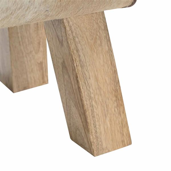 Grote foto vidaxl bank 40 x 30 x 45 cm echt leer bruin en wit huis en inrichting stoelen