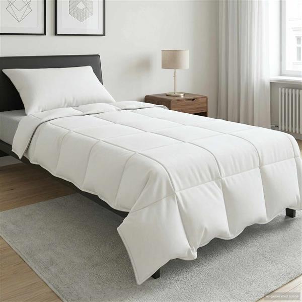 Grote foto vidaxl zomer dekbed 140 x 220 cm zomer 150 gsm bamboevezel wit huis en inrichting bedden