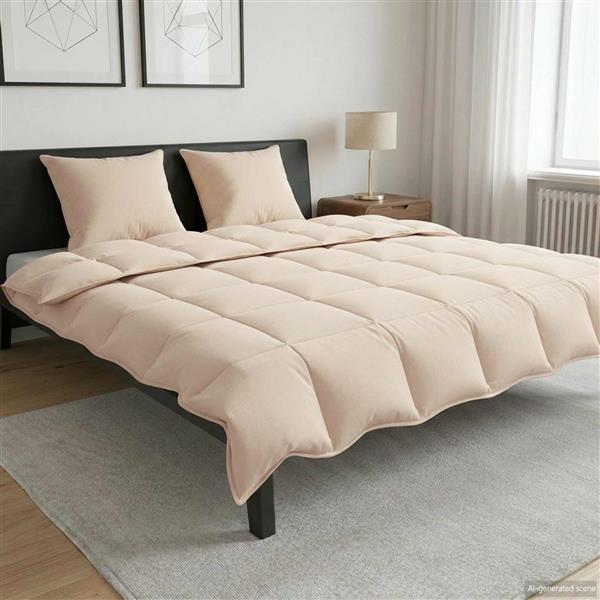 Grote foto vidaxl winter dekbed beige 200 x 200 cm 100 natuurlijke kapok huis en inrichting bedden