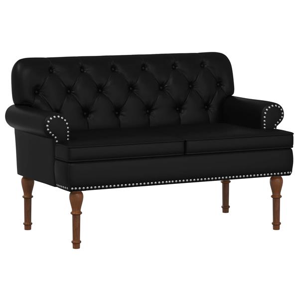 Grote foto vidaxl loungebank met knopencomfort zwart 120 x 65 x 77 cm kunstleer huis en inrichting overige huis en inrichting