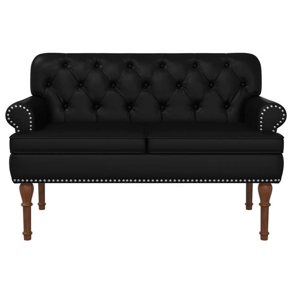 Grote foto vidaxl loungebank met knopencomfort zwart 120 x 65 x 77 cm kunstleer huis en inrichting overige huis en inrichting