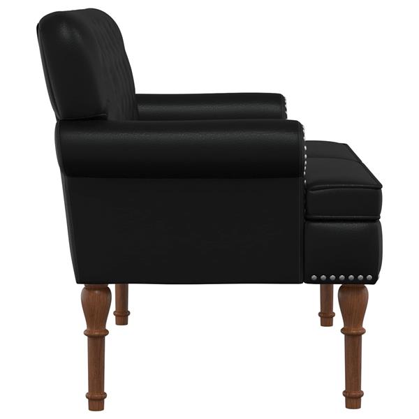 Grote foto vidaxl loungebank met knopencomfort zwart 120 x 65 x 77 cm kunstleer huis en inrichting overige huis en inrichting
