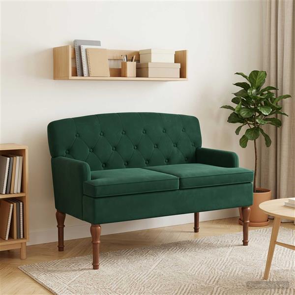 Grote foto vidaxl loungebank met knopencomfort donkergroen 111 x 65 x 79 cm huis en inrichting bankstellen