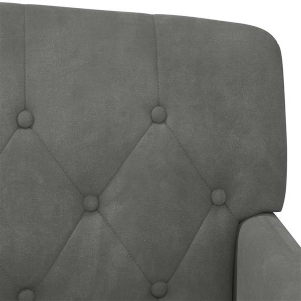 Grote foto vidaxl loungebank met knoopdetails donkergrijs 111 x 65 x 79 cm fluweel huis en inrichting bankstellen