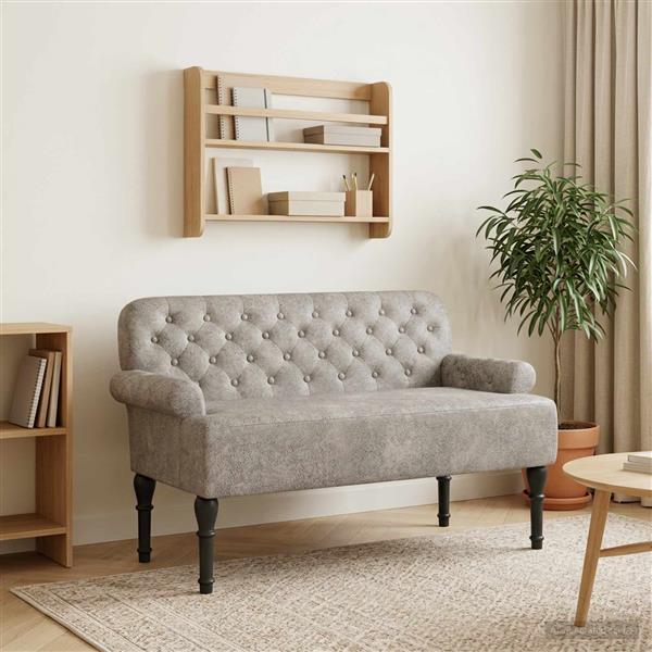 Grote foto vidaxl loungebank met knopencomfort lichtgrijs 120 x 65 x 78 cm huis en inrichting bankstellen
