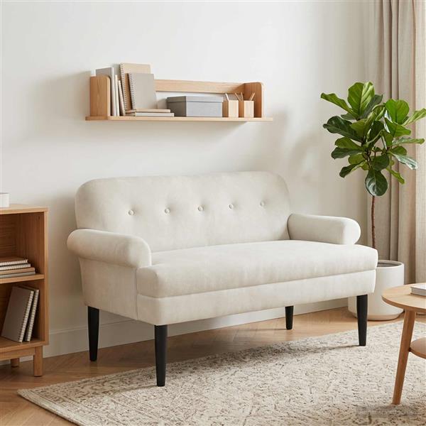 Grote foto vidaxl loungebank met knopencomfort cr mekleurig 120 x 66 x 78 cm huis en inrichting bankstellen