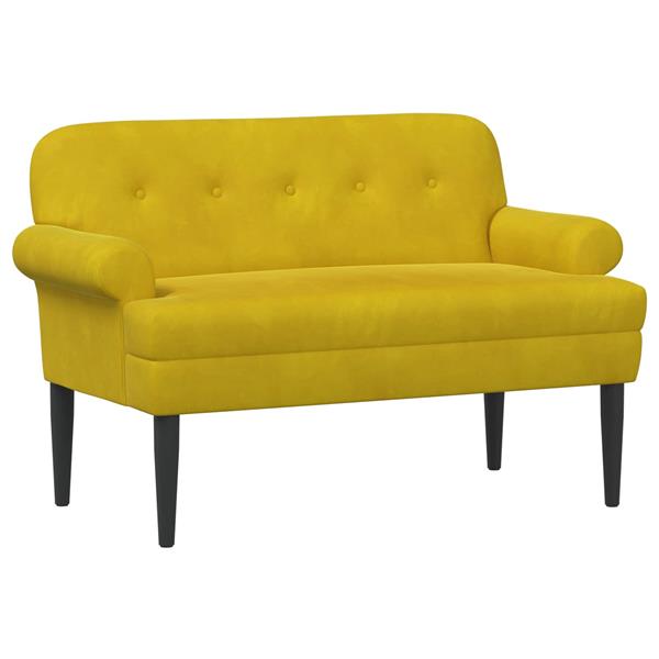 Grote foto vidaxl loungebank met knopencomfort geel 120 x 66 x 78 cm fluweel huis en inrichting bankstellen