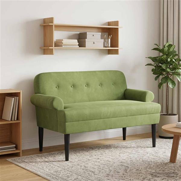 Grote foto vidaxl loungebank met knopencomfort lichtgroen 120 x 66 x 78 cm huis en inrichting bankstellen