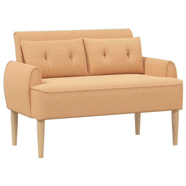 Grote foto vidaxl loungebank met knopencomfort beige 117 x 67 x 77 cm boucl huis en inrichting bankstellen