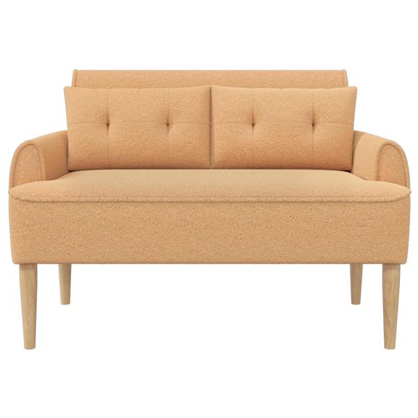 Grote foto vidaxl loungebank met knopencomfort beige 117 x 67 x 77 cm boucl huis en inrichting bankstellen