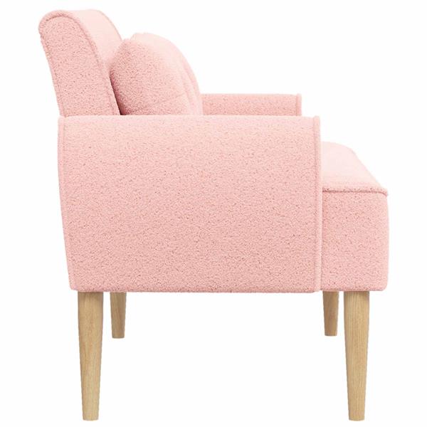 Grote foto vidaxl loungebank met knopencomfort roze 117 x 67 x 77 cm boucl huis en inrichting bankstellen
