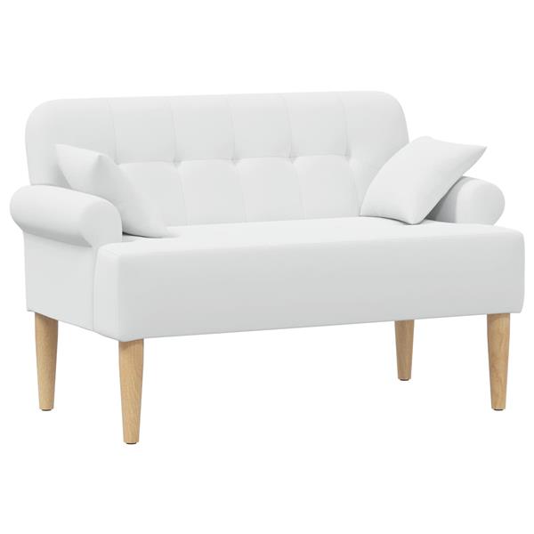 Grote foto vidaxl loungebank met knopencomfort wit 120 x 65 x 79 cm stof huis en inrichting bankstellen