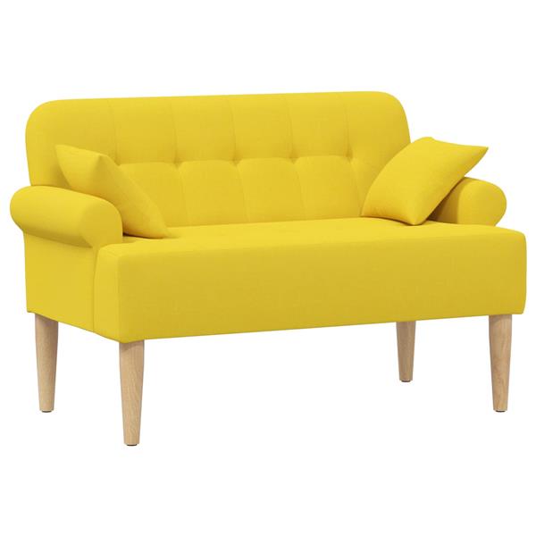 Grote foto vidaxl loungebank met knopencomfort licht geel 120 x 65 x 79 cm stof huis en inrichting bankstellen