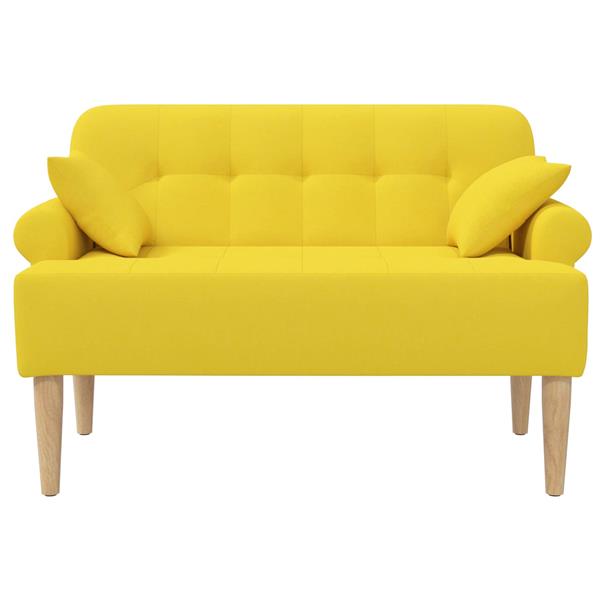 Grote foto vidaxl loungebank met knopencomfort licht geel 120 x 65 x 79 cm stof huis en inrichting bankstellen
