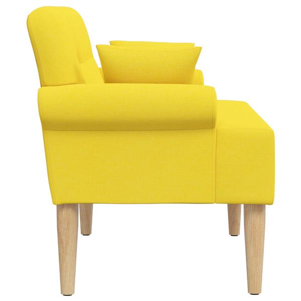 Grote foto vidaxl loungebank met knopencomfort licht geel 120 x 65 x 79 cm stof huis en inrichting bankstellen