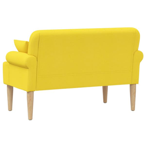 Grote foto vidaxl loungebank met knopencomfort licht geel 120 x 65 x 79 cm stof huis en inrichting bankstellen