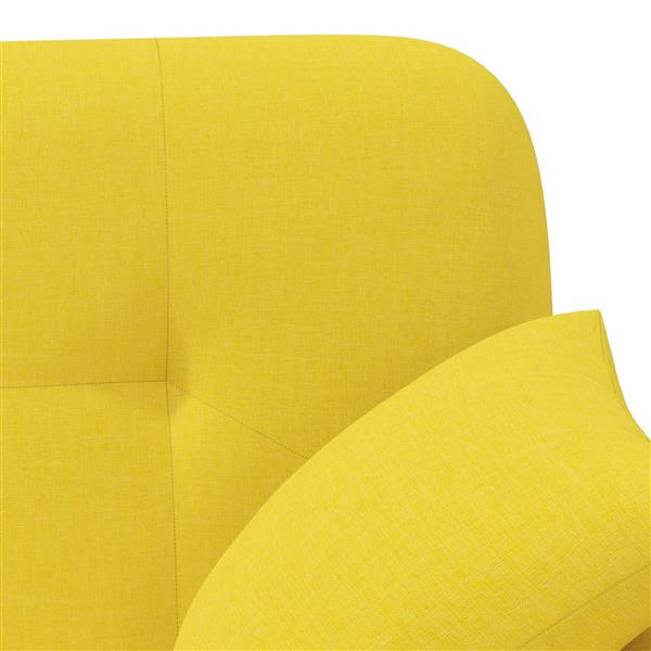 Grote foto vidaxl loungebank met knopencomfort licht geel 120 x 65 x 79 cm stof huis en inrichting bankstellen