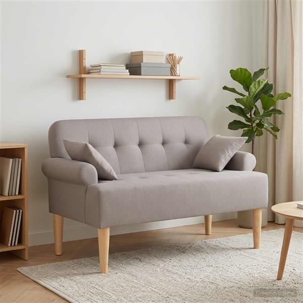 Grote foto vidaxl loungebank met knopencomfort taupe 120 x 65 x 79 cm stof huis en inrichting bankstellen
