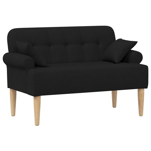 Grote foto vidaxl loungebank met knopencomfort zwart 120 x 65 x 79 cm stof huis en inrichting bankstellen