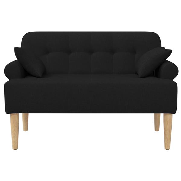 Grote foto vidaxl loungebank met knopencomfort zwart 120 x 65 x 79 cm stof huis en inrichting bankstellen