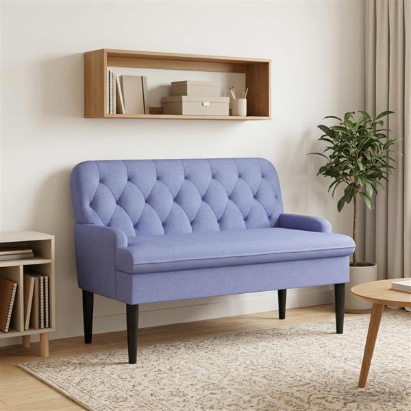 Grote foto vidaxl loungebank met knopencomfort jeans blauw 111 x 68 x 80 cm stof huis en inrichting bankstellen