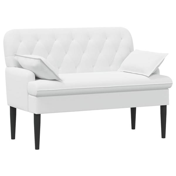 Grote foto vidaxl loungebank met knopencomfort wit 111 x 68 x 80 cm stof huis en inrichting bankstellen