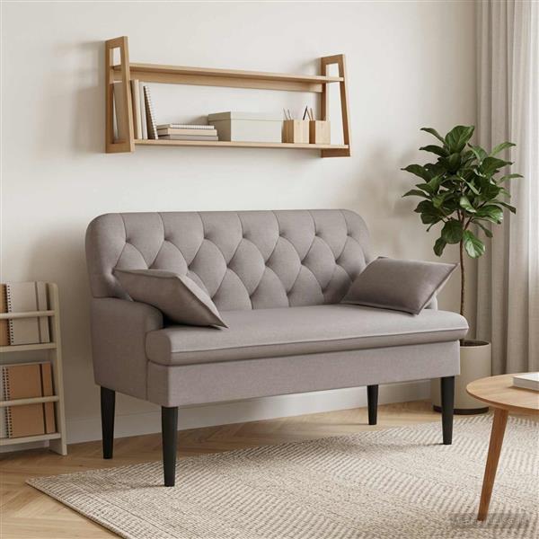 Grote foto vidaxl loungebank met knopencomfort taupe 111 x 68 x 80 cm stof huis en inrichting bankstellen