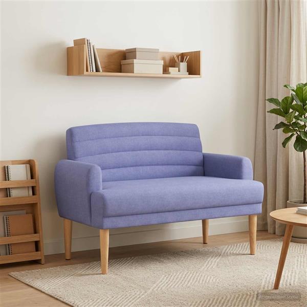 Grote foto vidaxl loungebank met knopencomfort jeans blauw 116 x 67 x 80 cm stof huis en inrichting overige huis en inrichting
