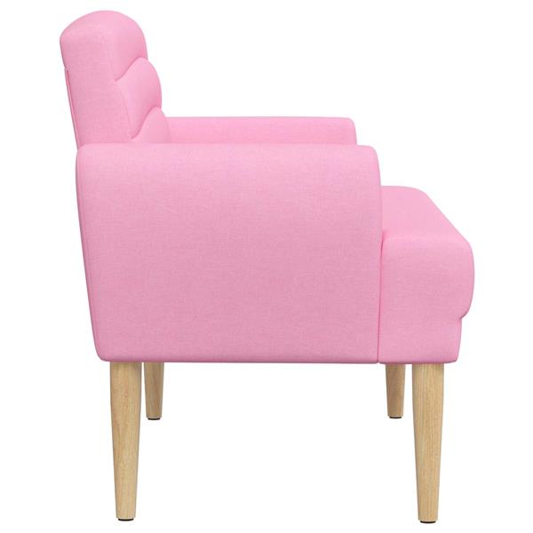 Grote foto vidaxl loungebank met knopencomfort roze 116 x 67 x 80 cm stof huis en inrichting overige huis en inrichting