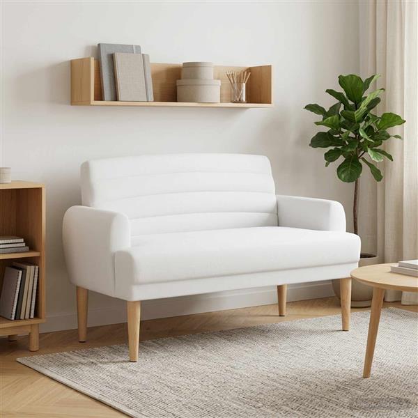 Grote foto vidaxl loungebank met knopencomfort wit 116 x 67 x 80 cm stof huis en inrichting overige huis en inrichting