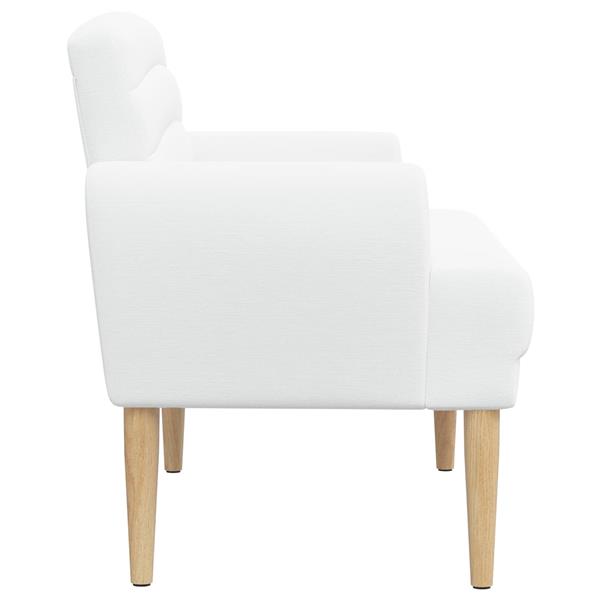 Grote foto vidaxl loungebank met knopencomfort wit 116 x 67 x 80 cm stof huis en inrichting overige huis en inrichting