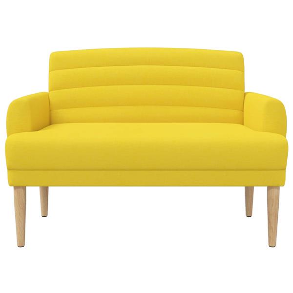 Grote foto vidaxl loungebank met knopencomfort lichtgeel 116 x 67 x 80 cm stof huis en inrichting overige huis en inrichting