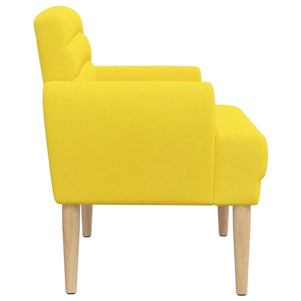 Grote foto vidaxl loungebank met knopencomfort lichtgeel 116 x 67 x 80 cm stof huis en inrichting overige huis en inrichting