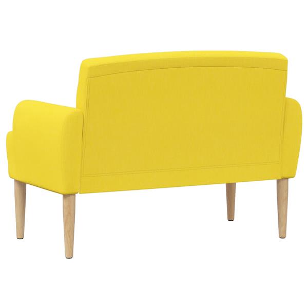 Grote foto vidaxl loungebank met knopencomfort lichtgeel 116 x 67 x 80 cm stof huis en inrichting overige huis en inrichting