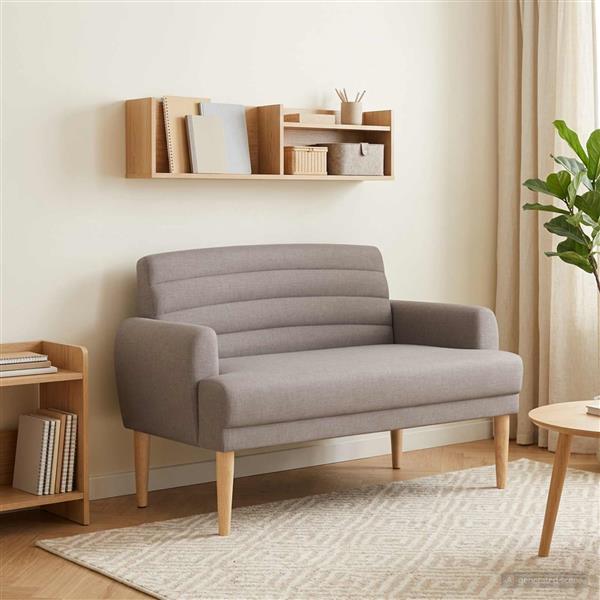 Grote foto vidaxl loungebank met knopencomfort taupe 116 x 67 x 80 cm stof huis en inrichting overige huis en inrichting