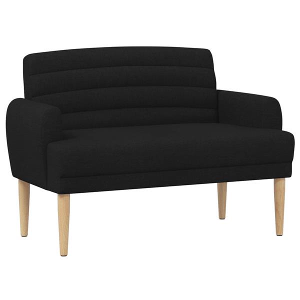 Grote foto vidaxl loungebank met knopencomfort zwart 116 x 67 x 80 cm stof huis en inrichting overige huis en inrichting