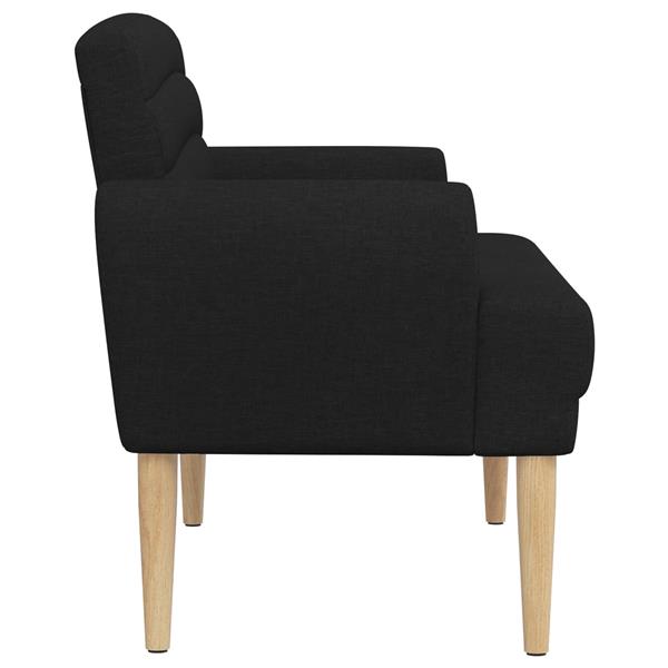 Grote foto vidaxl loungebank met knopencomfort zwart 116 x 67 x 80 cm stof huis en inrichting overige huis en inrichting