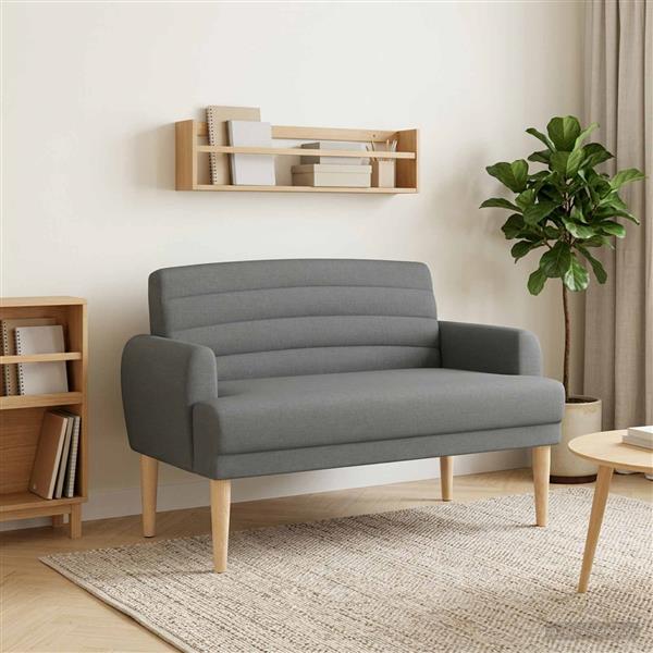 Grote foto vidaxl loungebank met knopencomfort donkergrijs 116 x 67 x 80 cm stof huis en inrichting overige huis en inrichting