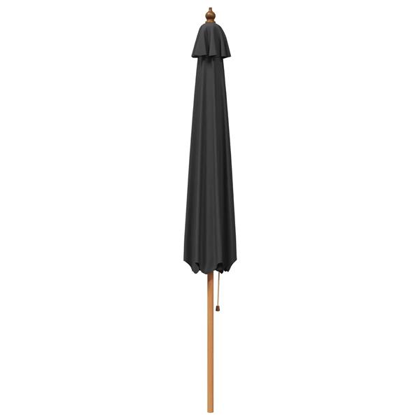 Grote foto vidaxl tuinparasol 300 x 248 cm massief eucalyptushout antraciet tuin en terras overige tuin en terras