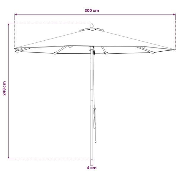Grote foto vidaxl tuinparasol 300 x 248 cm massief eucalyptushout antraciet tuin en terras overige tuin en terras