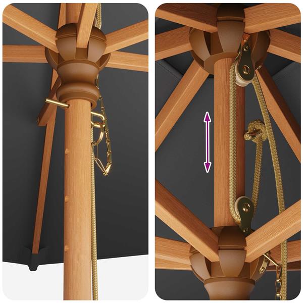 Grote foto vidaxl tuinparasol 240 x 237 cm massief eucalyptushout antraciet tuin en terras overige tuin en terras