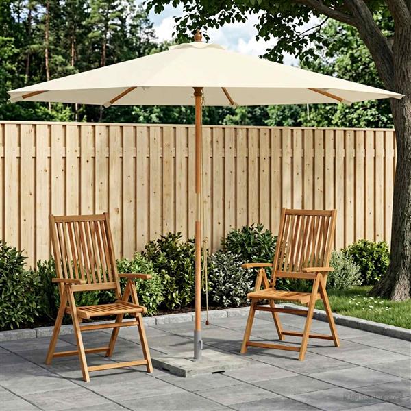 Grote foto vidaxl parasol 300 x 248 cm massief eucalyptushout cr mewit tuin en terras overige tuin en terras