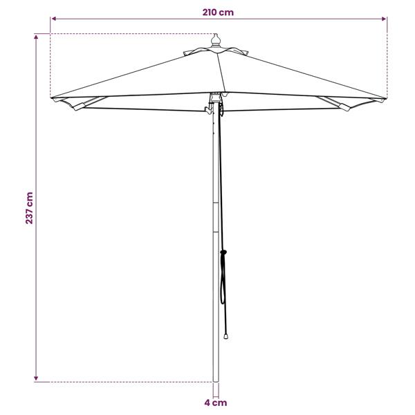 Grote foto vidaxl tuinparasol 210 x 237 cm massief eucalyptushout cr mewit tuin en terras overige tuin en terras